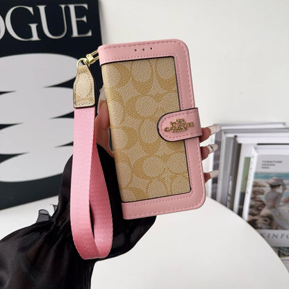 Luxus-Wallet-Hülle mit Muster, Kartenfach & Gurt – Ansicht 19