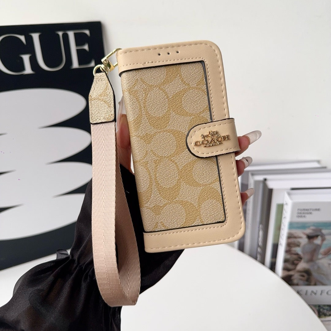 Luxus-Wallet-Hülle mit Muster, Kartenfach & Gurt – Ansicht 20