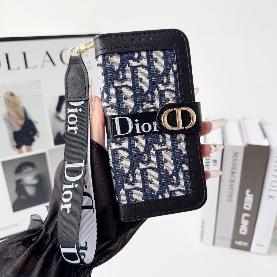 Elegante Wallet-Handyhülle mit abnehmbarer Handschlaufe