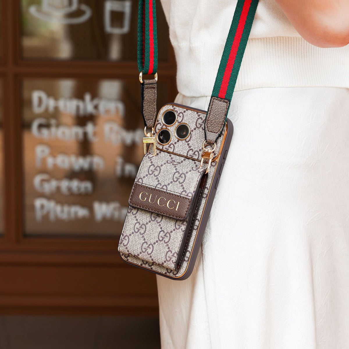 Vintage Wallet-Handyhülle mit Crossbody-Gurt – Ansicht 2