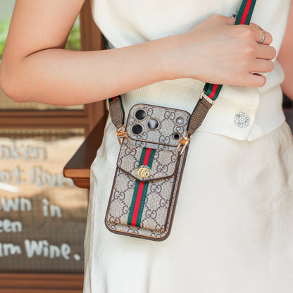 Vintage Wallet-Handyhülle mit Crossbody-Gurt – Ansicht 6