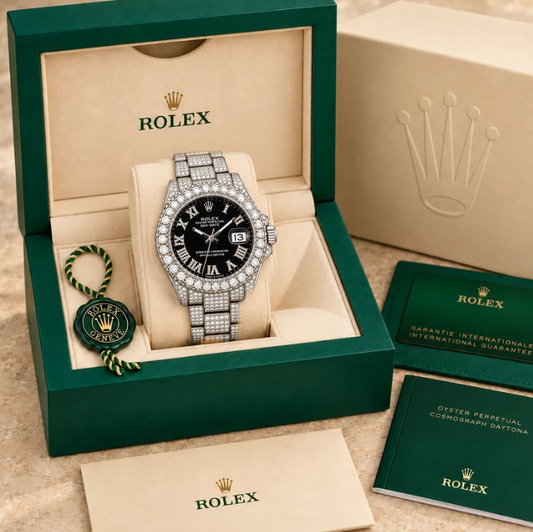Marinus Schmuckstein-Uhr Braun 41 mm in grüner Box; Box optional