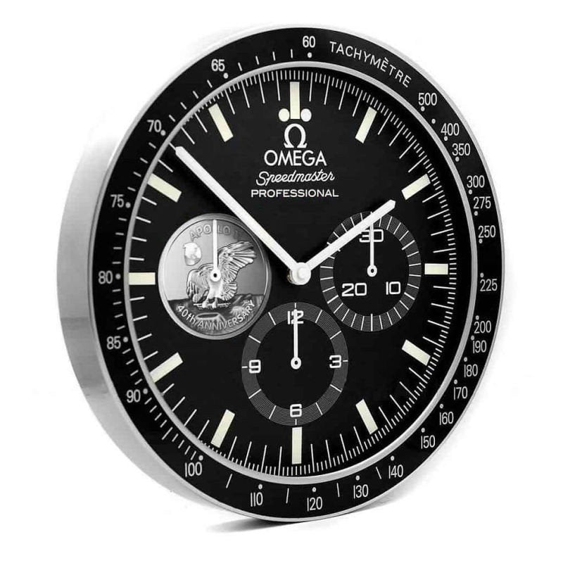 Omega Speedmaster Moonwatch Wanduhr – 40 Jahre, Silber – Ansicht 2