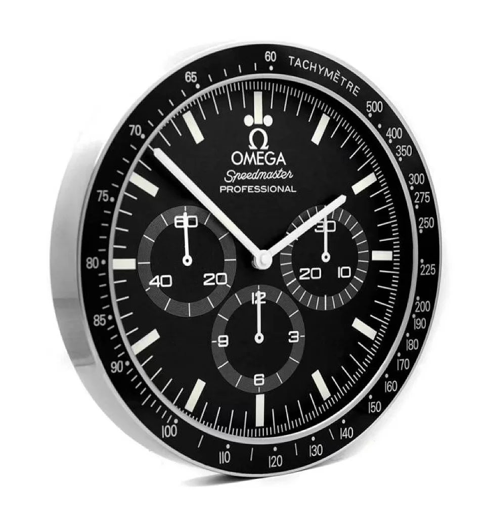 Omega Speedmaster Moonwatch Wanduhr – Schwarz – Ansicht 2
