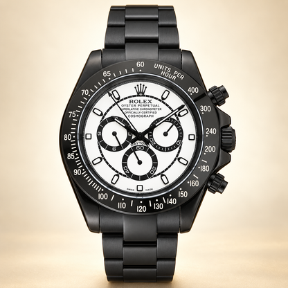 Albaro Herren-Chronograph – Vorderansicht mit weißem Zifferblatt
