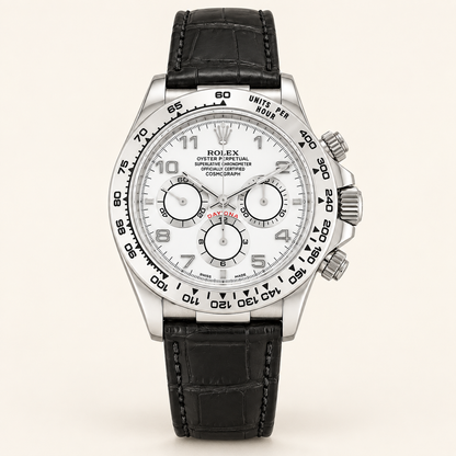 Arvello Herren-Chronograph – Weiß, Schwarz & Silberfarben – Vorderansicht