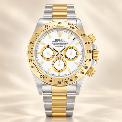 Aurelio Chronograph Compact – Vorderansicht mit weißem Zifferblatt