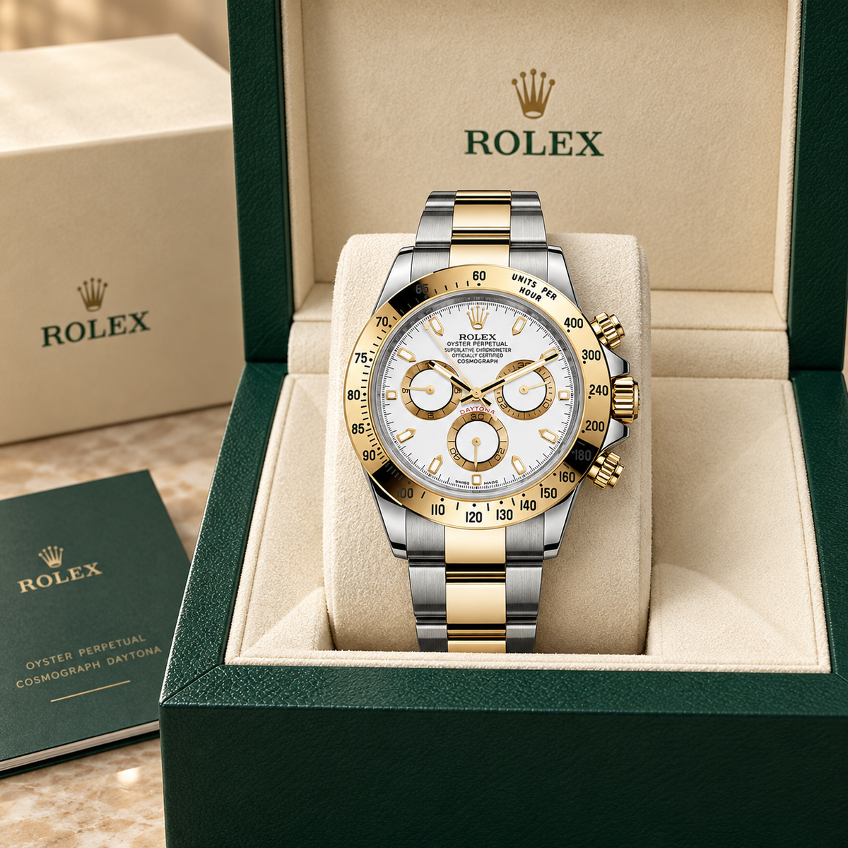 Aurelio Chronograph in Weiß und Bicolor, 40 mm, in Präsentationsbox