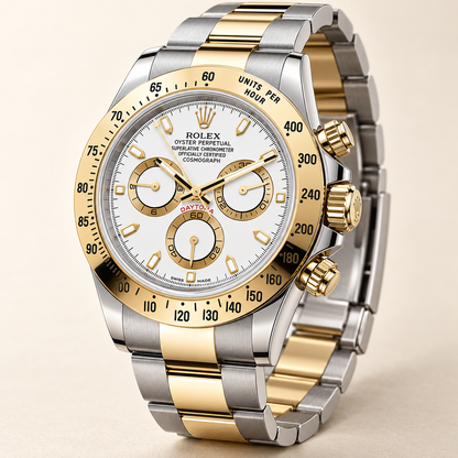 Aurelio Chronograph, Seitenansicht mit Krone und Drückern