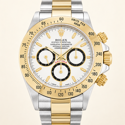 Aurelio Herren-Chronograph – Weiß, Schwarz & Bicolor – Vorderansicht