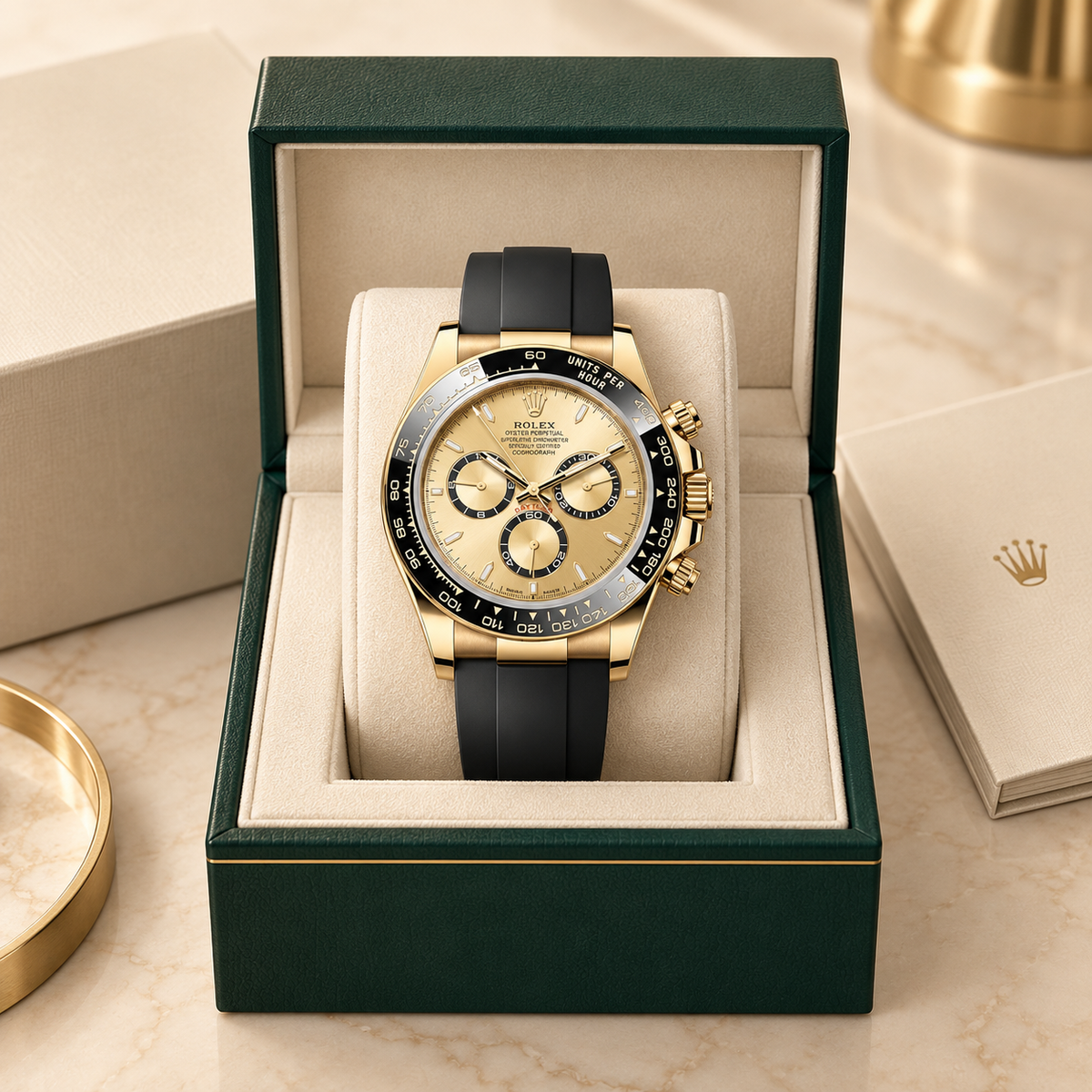 Aureon Chronograph in Champagner und Schwarz, 40 mm, in Präsentationsbox