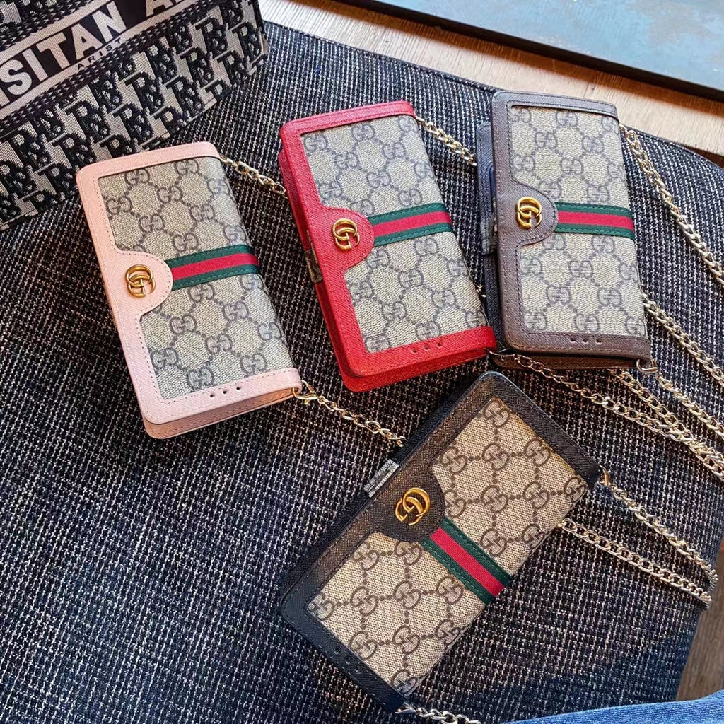 Handytasche mit Kartenhalter und Kette für Samsung – Originalansicht 8