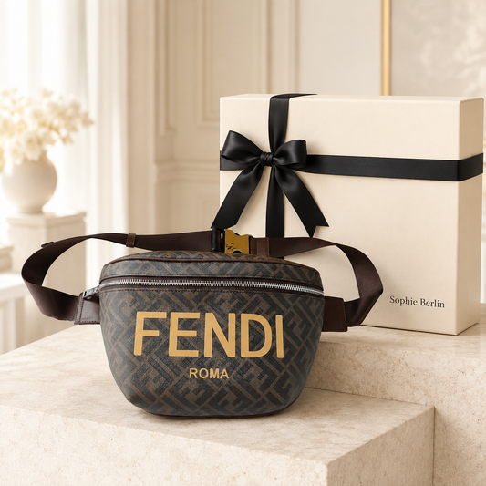 Zucca Jacquard-Gürteltasche Braun – Luxusansicht