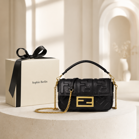 Baguette Mini Nappaleder Schwarz – Luxusansicht