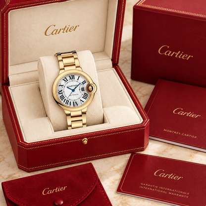 Ballon Bleu Damenuhr in Gold 33 mm in luxe presentatiebox