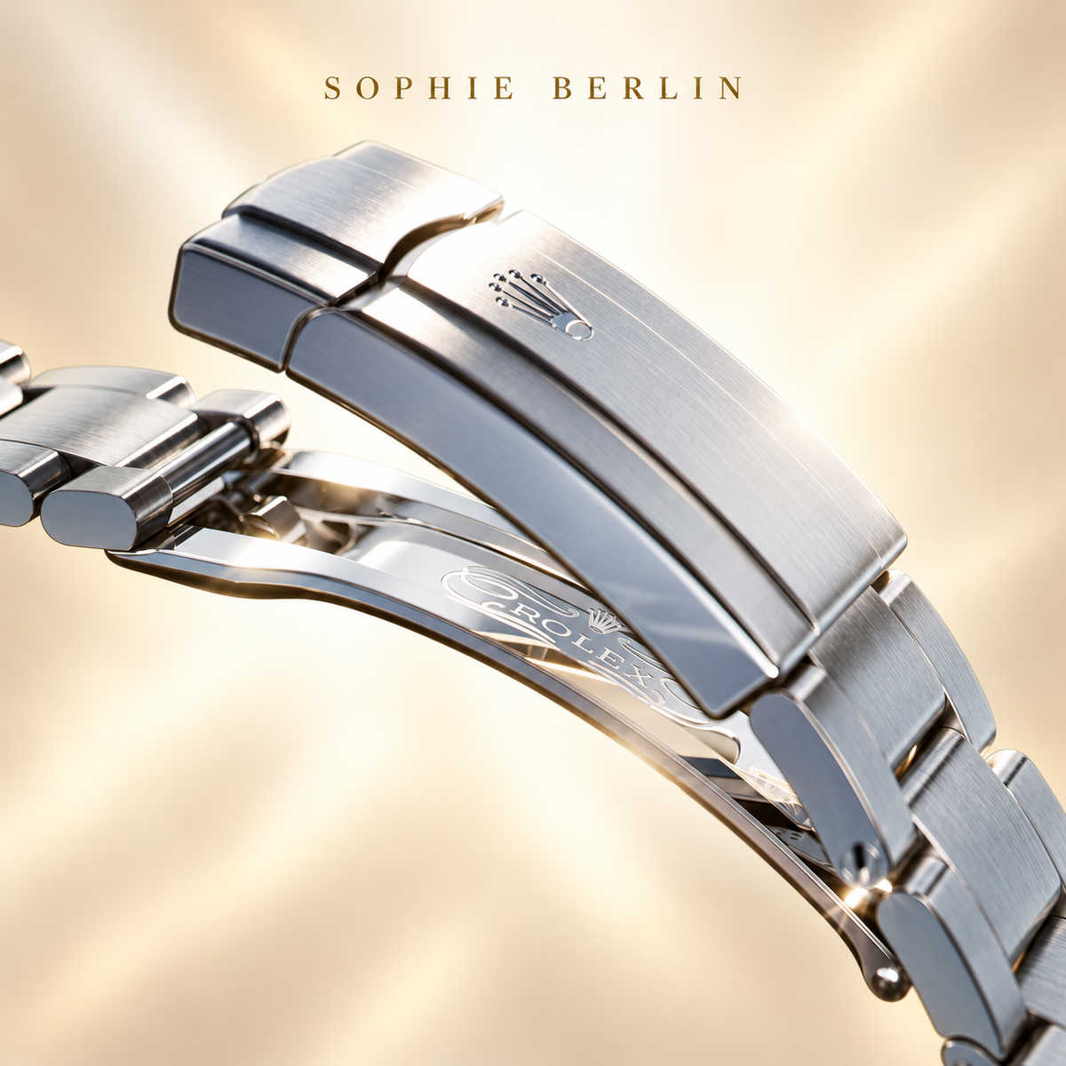 Elegante Herrenuhr – Bicolor & Anthrazit – Innenseite und geöffnete Faltschließe – Sophie Berlin