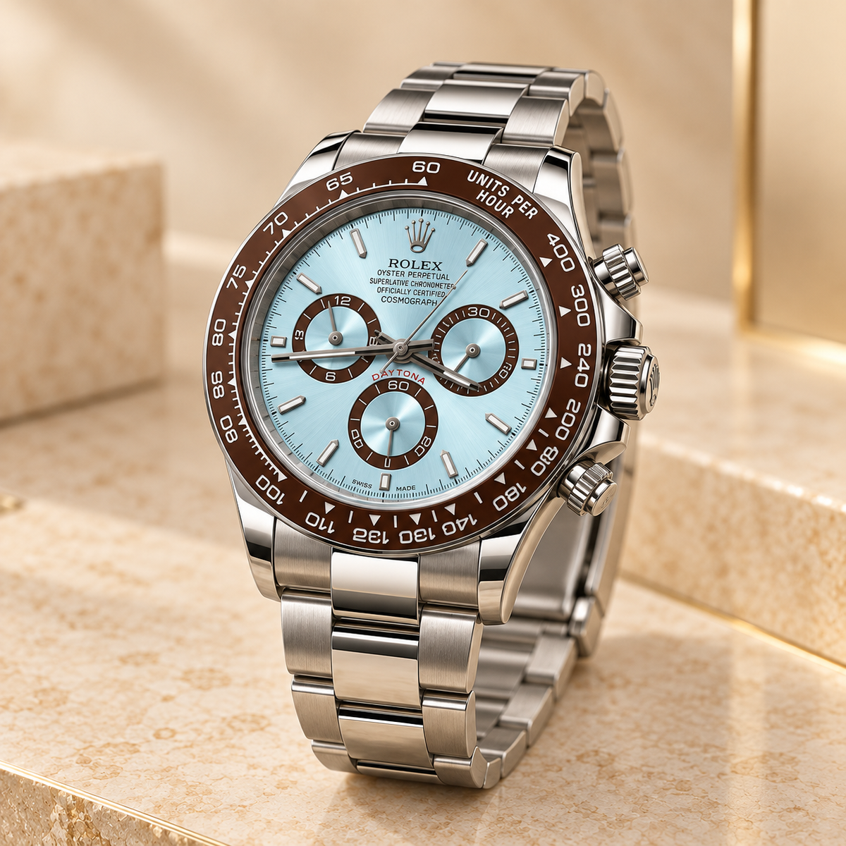 Celestbrun Herren-Chronograph – Seitenansicht