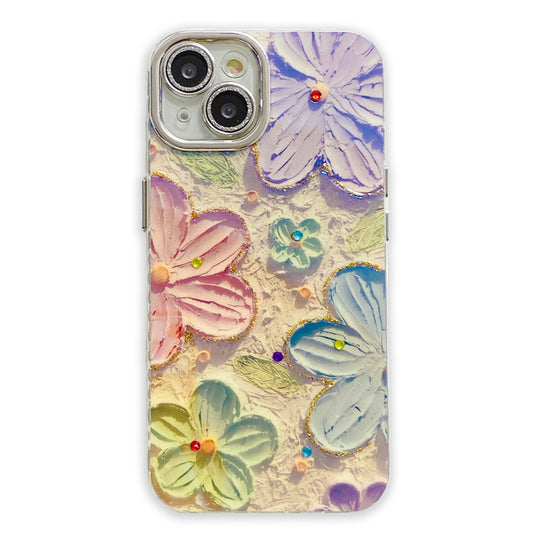 Retro-Blumen iPhone-Hülle mit Kristall-Kameraschutz