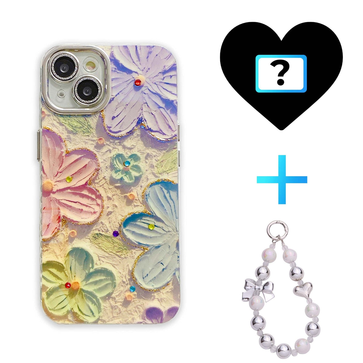 Retro-Blumen iPhone-Hülle mit Kristall-Kameraschutz
