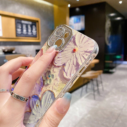 Retro-Blumen iPhone-Hülle mit Kristall-Kameraschutz