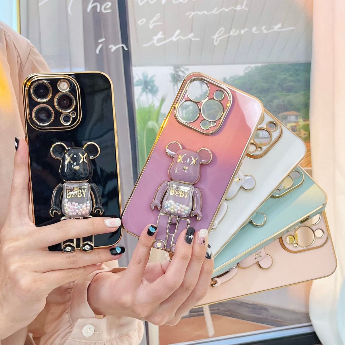 3D-Glitzer Candy Bear iPhone-Hülle