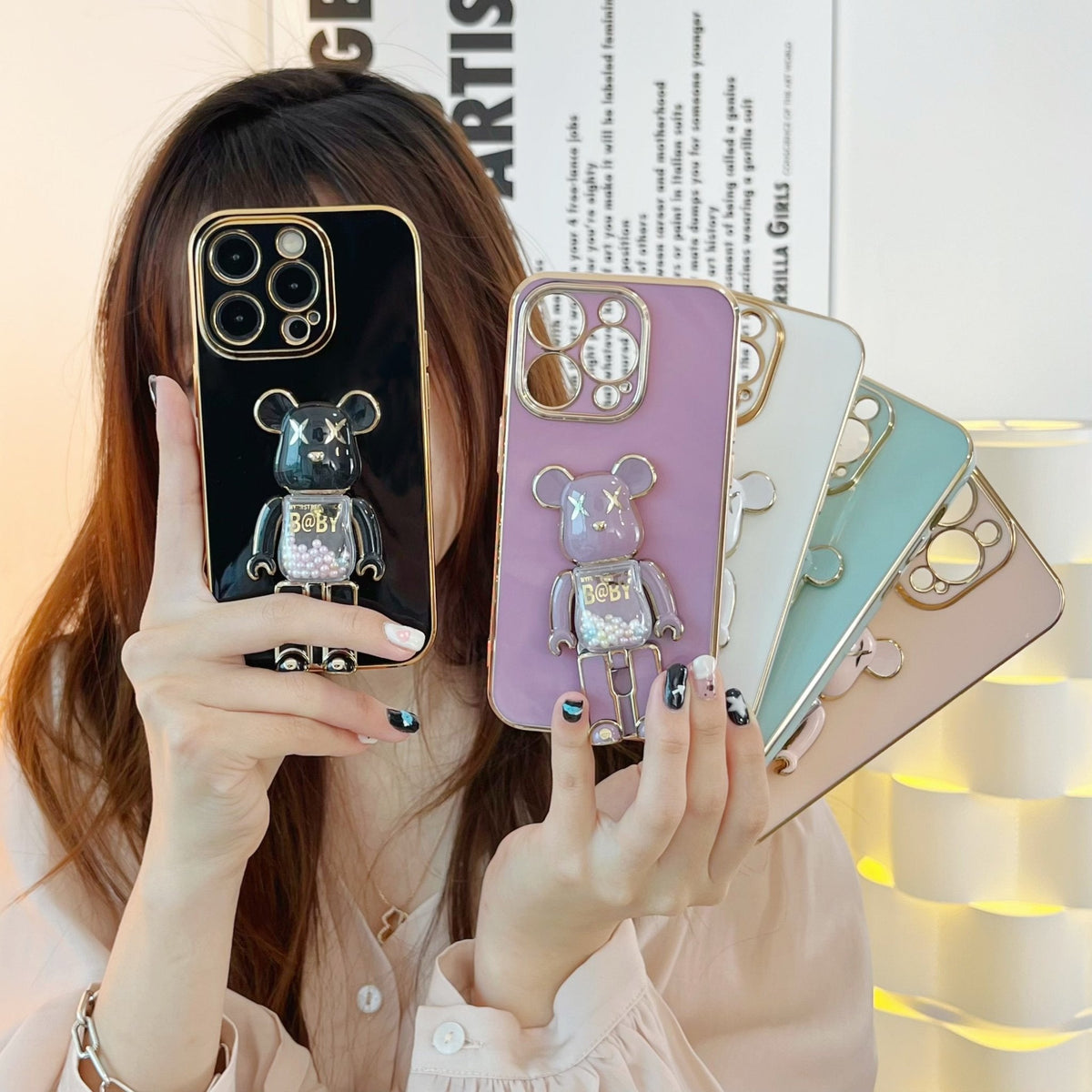 3D-Glitzer Candy Bear iPhone-Hülle
