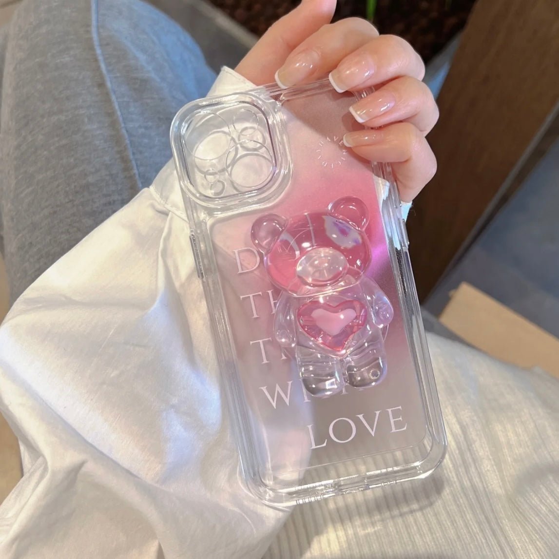 Liebe 3D-Teddybär iPhone-Hülle