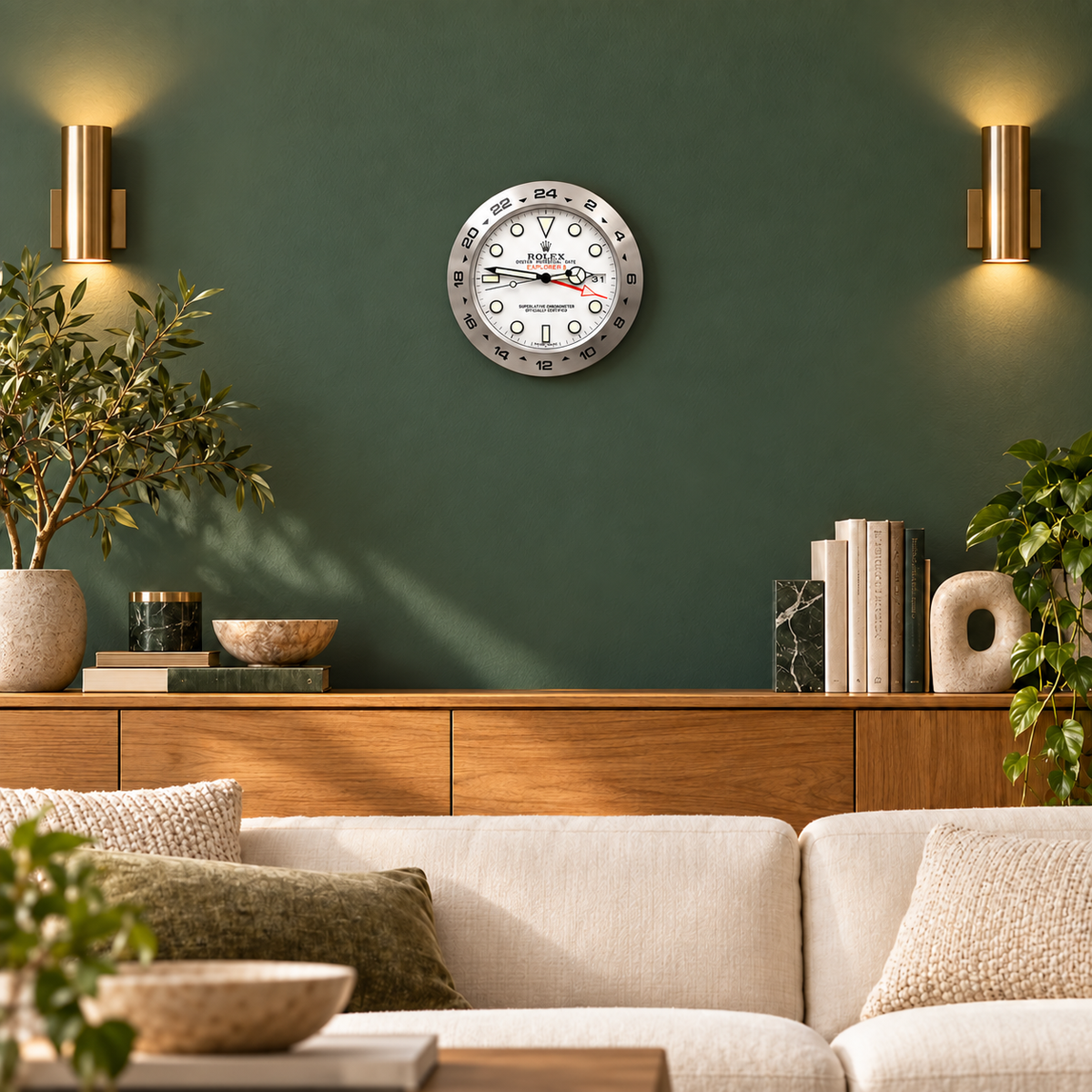 Wanduhr maßstabsgetreu an der Wand