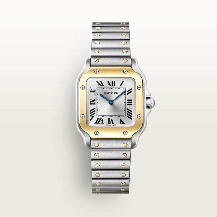 Santos Damenuhr in Silber und Gold