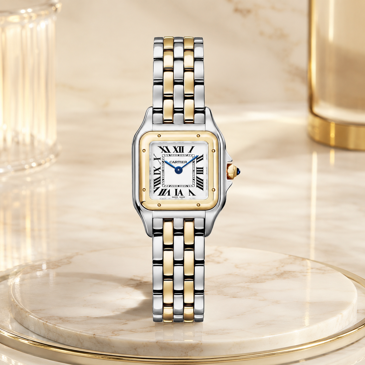 Panthère Damenuhr in Silber und Gold – Small – Luxus Profilfoto