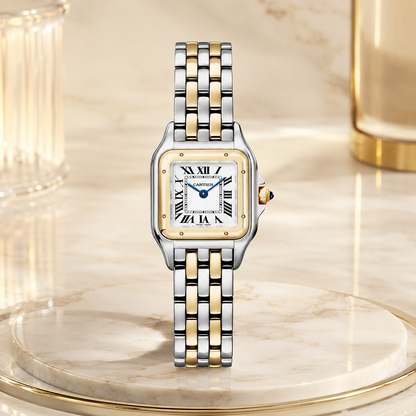 Panthère Damenuhr in Silber und Gold – Small – Luxus Profilfoto