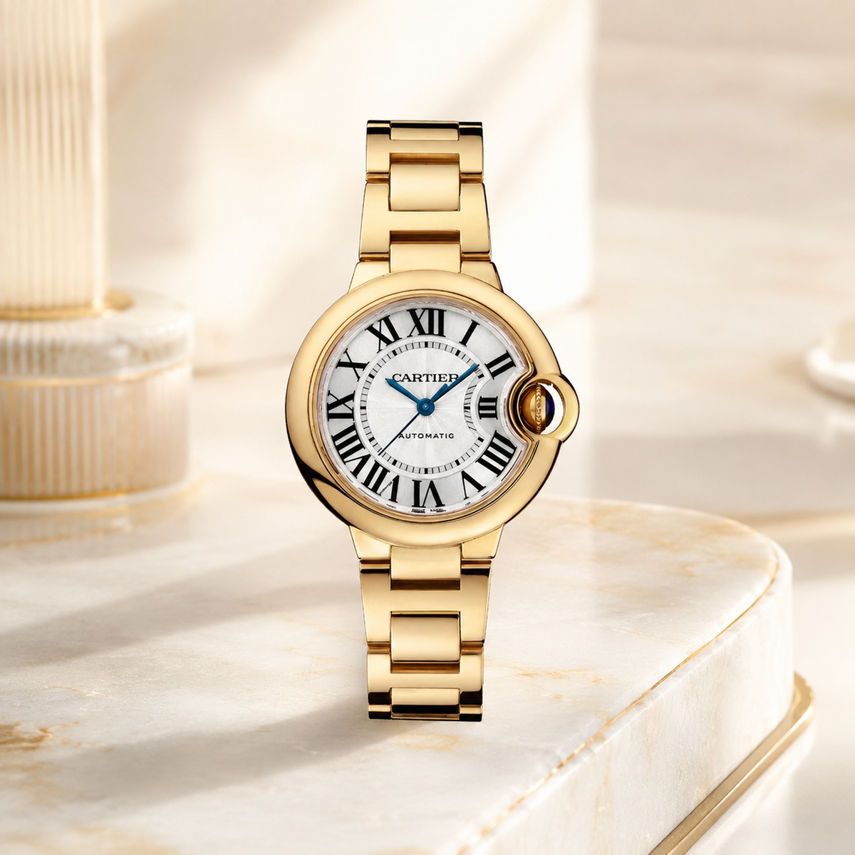Ballon Bleu Damenuhr in Gold – Luxus Profilfoto