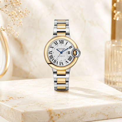 Ballon Bleu Damenuhr in Silber und Gold – Luxus Profilfoto