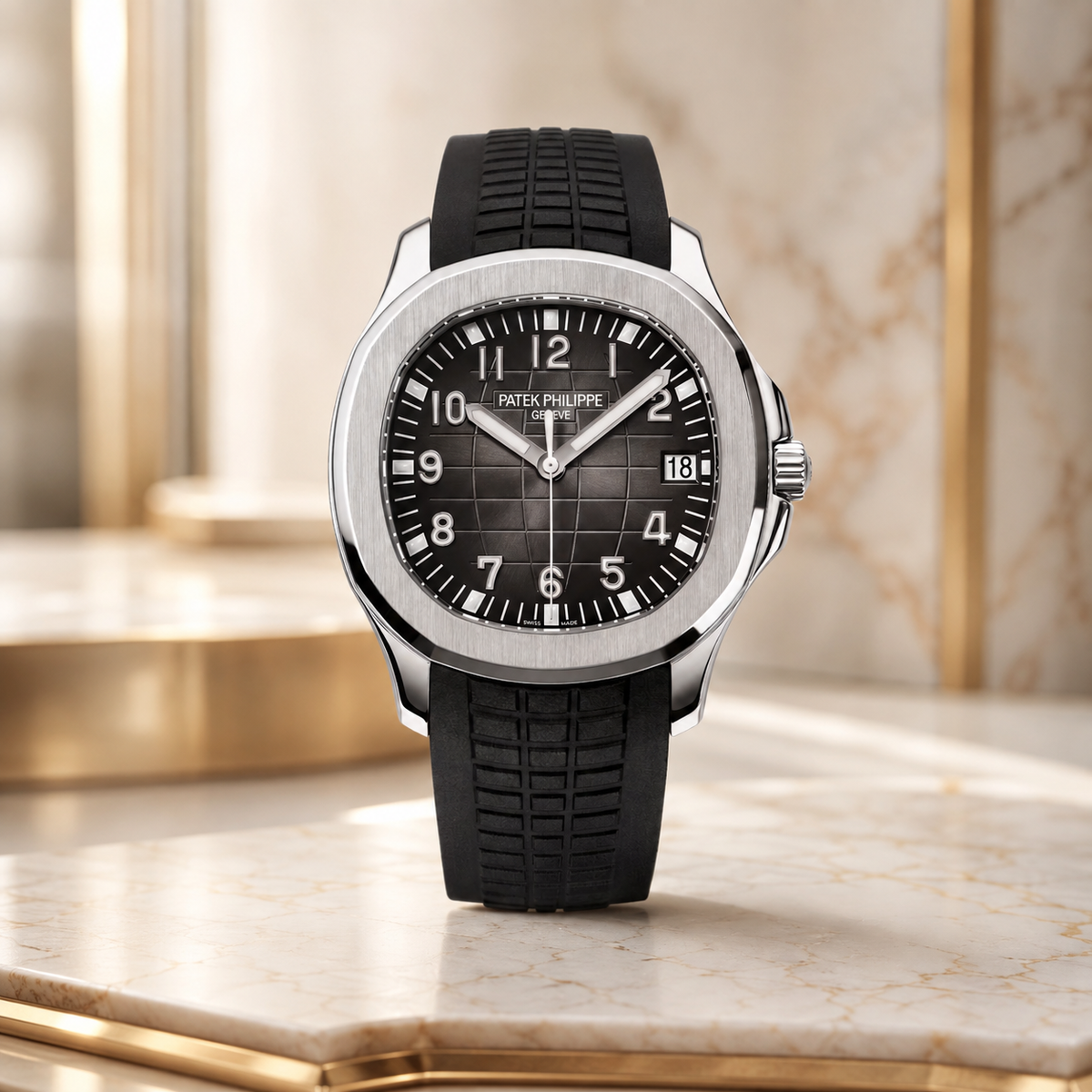 Aquanaut Date Damenuhr mit schwarzem Edelstahlarmband – Luxus Profilfoto