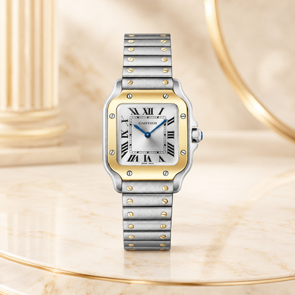 Santos Damenuhr in Silber und Gold – Luxus Profilfoto