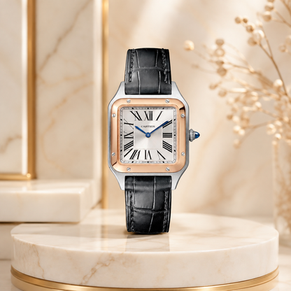 Santos-Dumont Damenuhr mit schwarzem Armband – Luxus Profilfoto