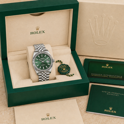 Classic Green Dial Jubilee Bracelet 41mm complete set met doos en certificaten