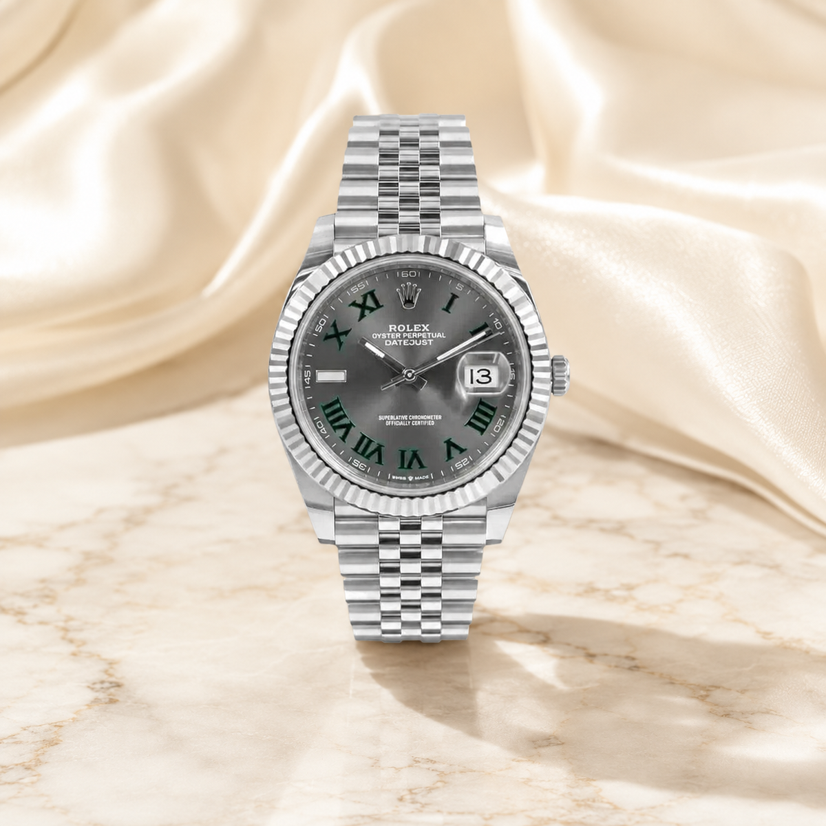 Classic Grey Dial Wimbledon 41mm – luxuriöse Produktaufnahme