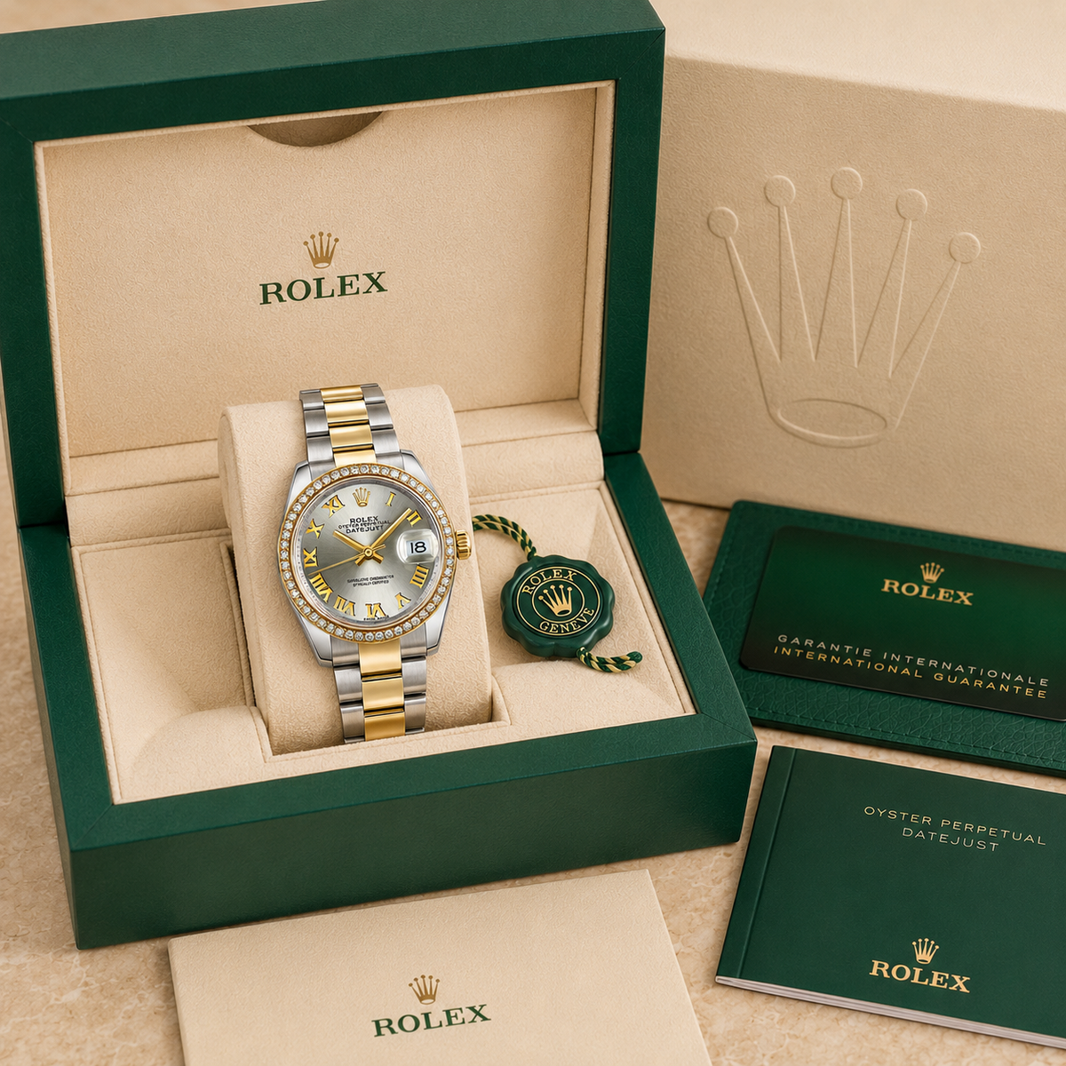 Classic Ladies Diamond 31mm complete set met doos en certificaten