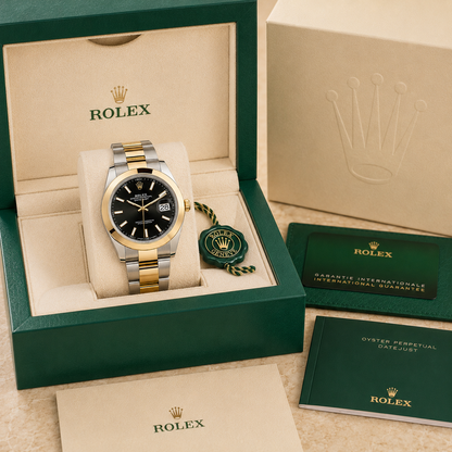 Classic Yellow Gold Black Dial 116203 complete set met doos en certificaten