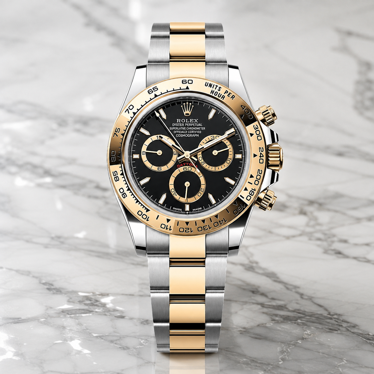 Daytona 126503 "Black Dial Two Tone" – luxuriöse Produktaufnahme