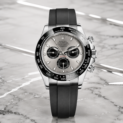 Daytona Silver Black 116506 – luxuriöse Produktaufnahme