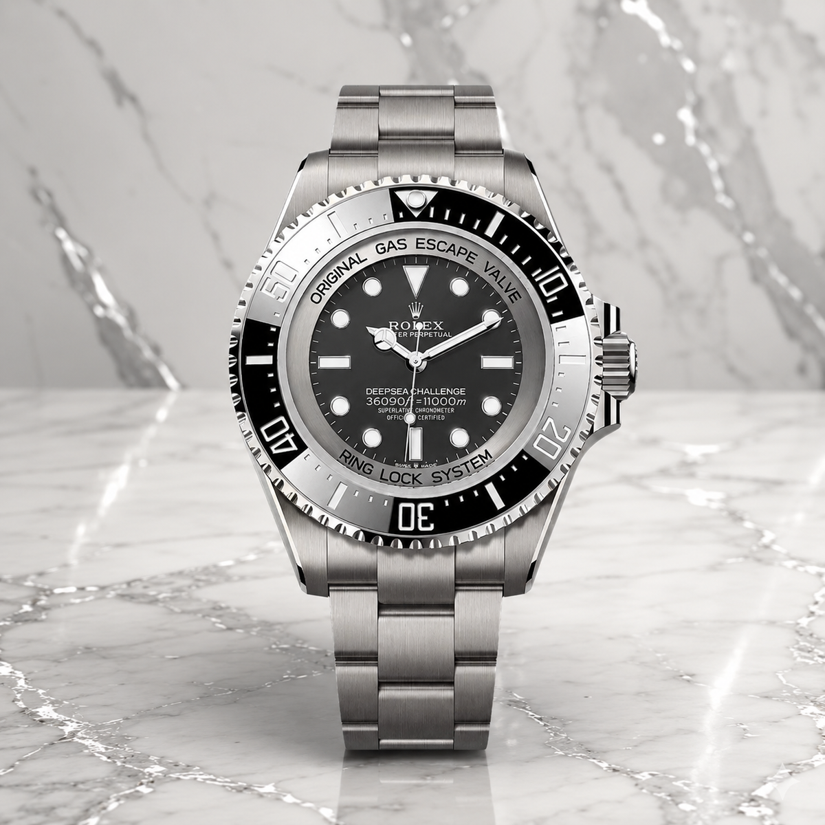 Deepsea Challenge 126067 'Black Dial' – luxuriöse Produktaufnahme