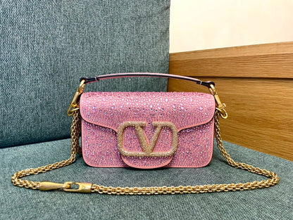Diamond Mini Glitzertasche Rosa