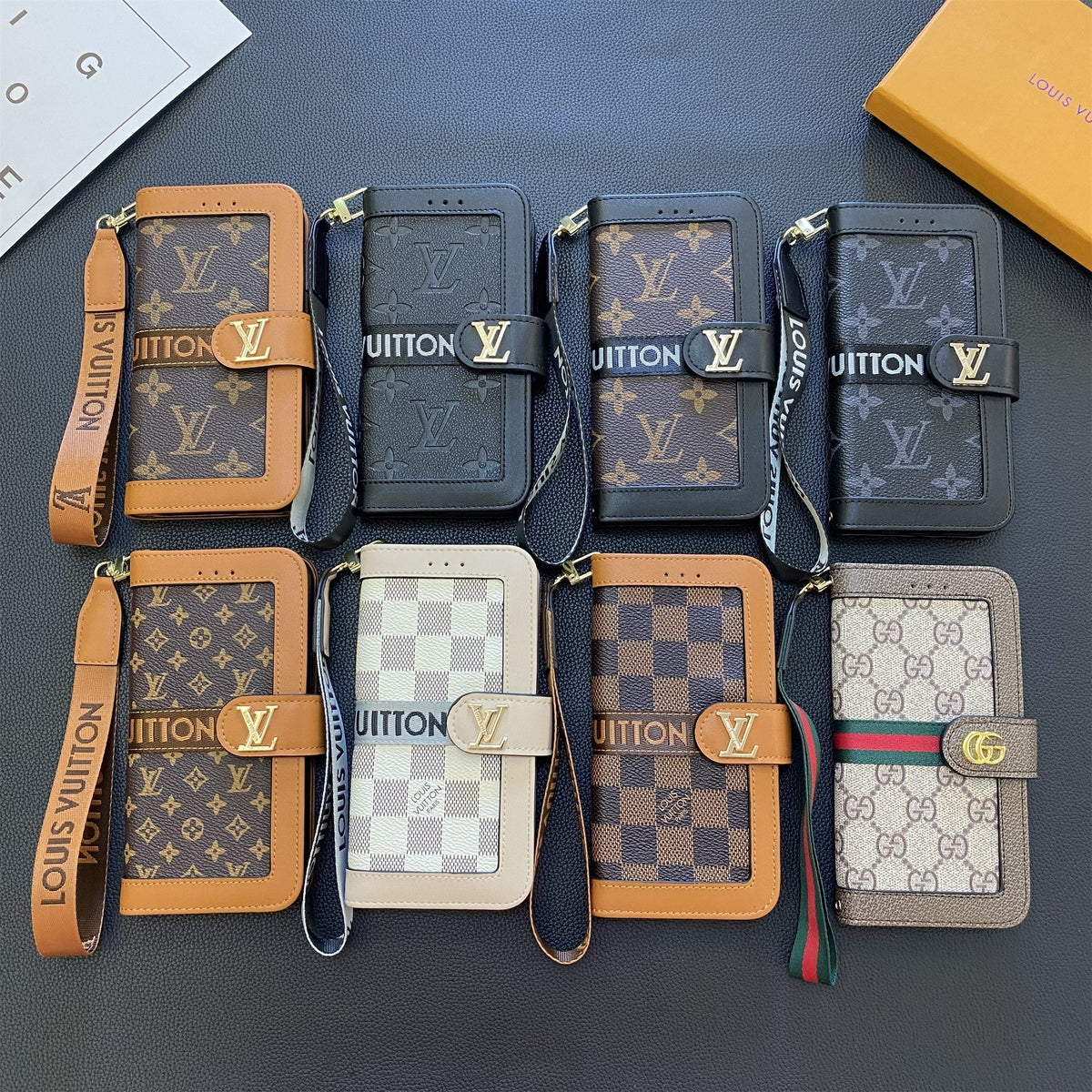 Monogramm-Wallet-Handyhülle mit Kartenhalter für Samsung Galaxy – Originalansicht 11