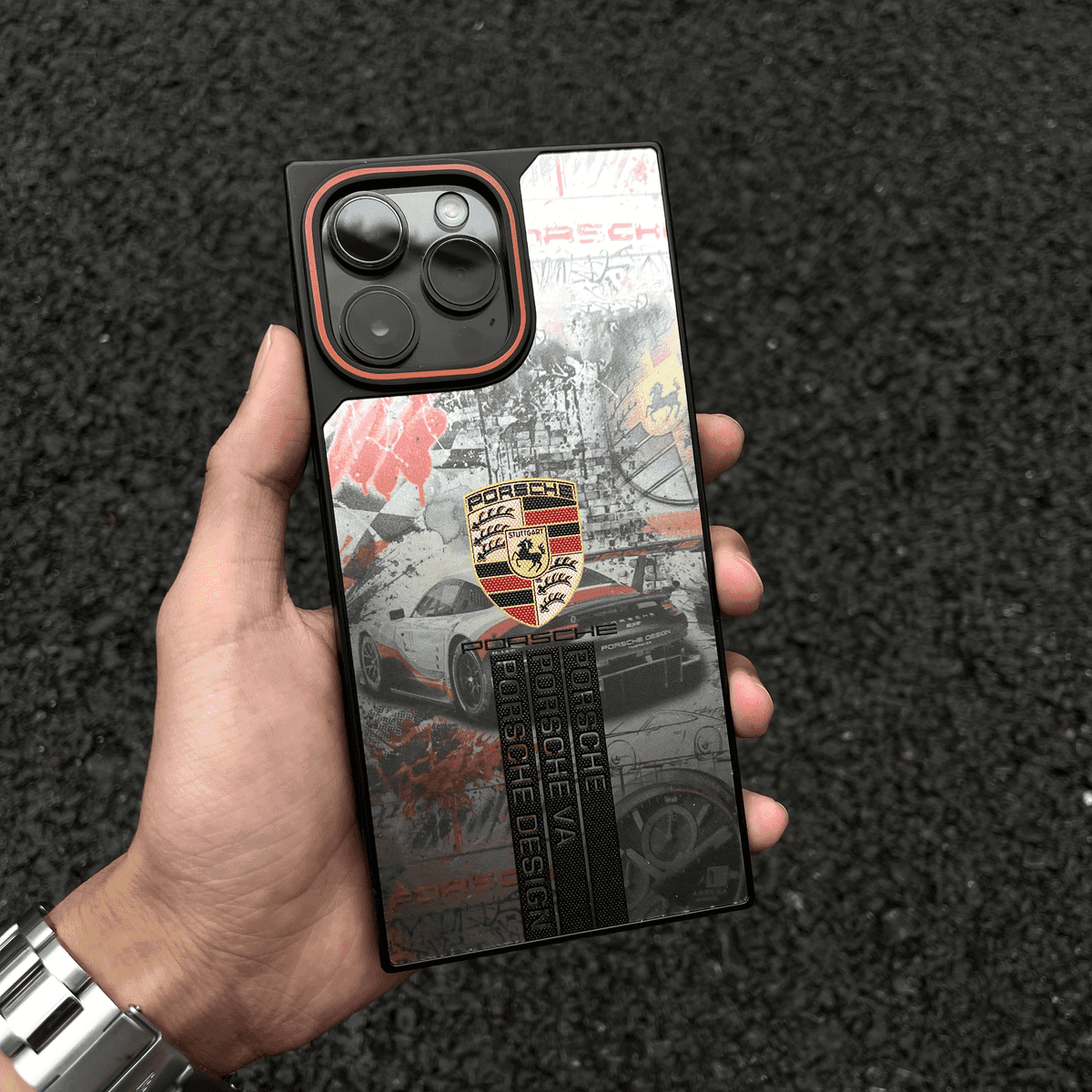 Elegante Metalloptik iPhone-16-Hülle – Design 11