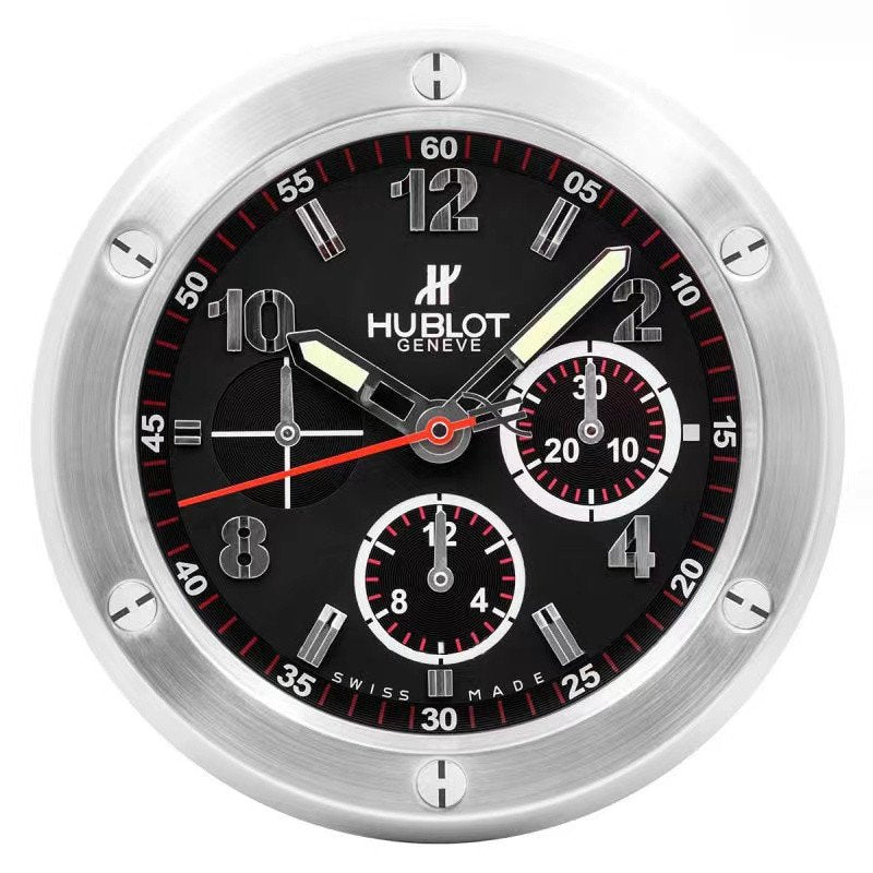 Hublot Big Bang Wanduhr – Silber & Schwarz – Ansicht 1