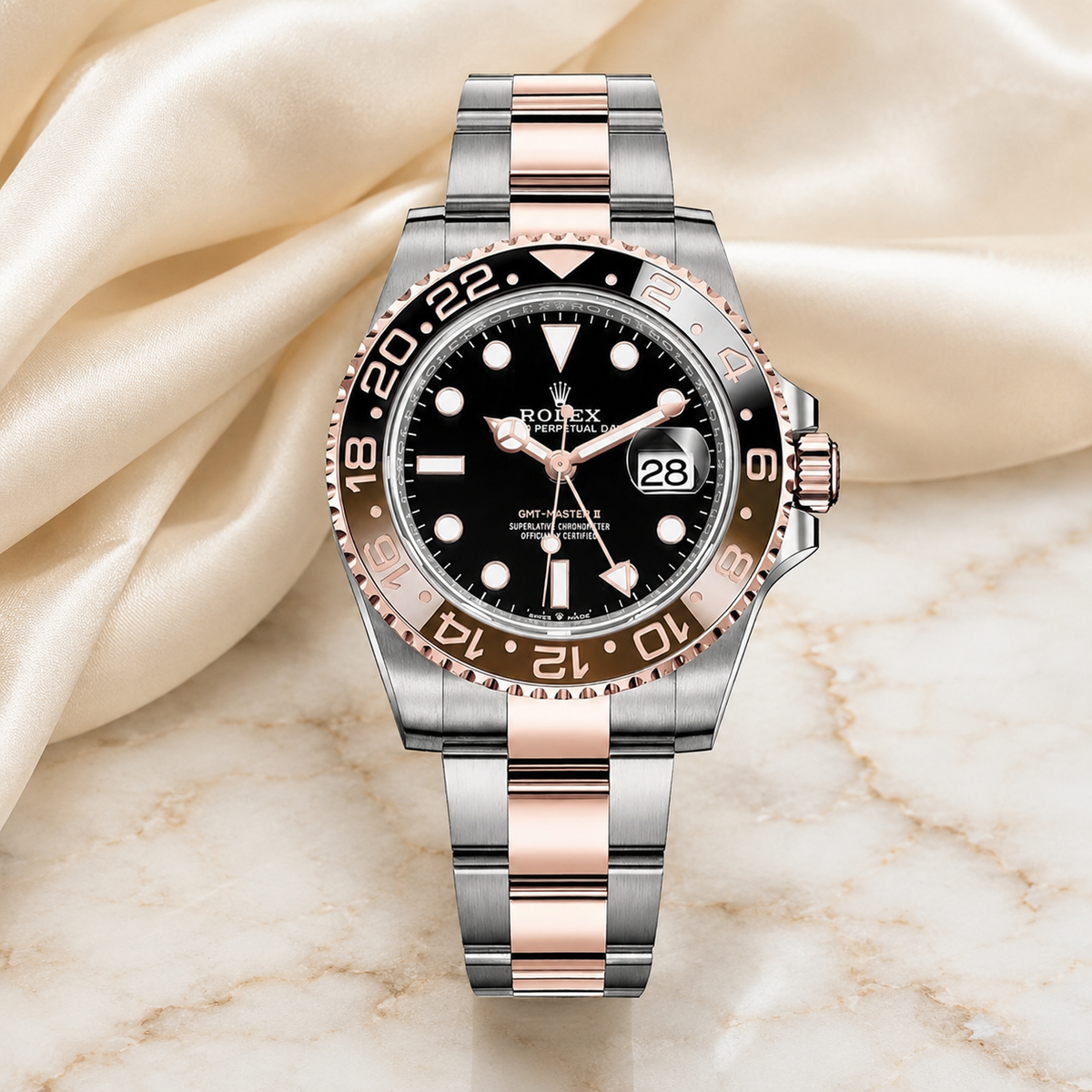 GMT-Master II 'Root Beer' 126711CHNR – luxuriöse Produktaufnahme