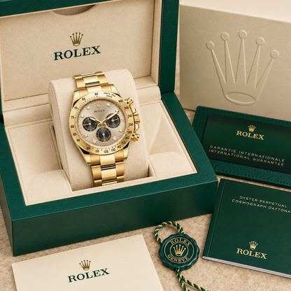 Goldene Damen-Luxusuhr – Champagner 40 mm in luxe presentatiebox