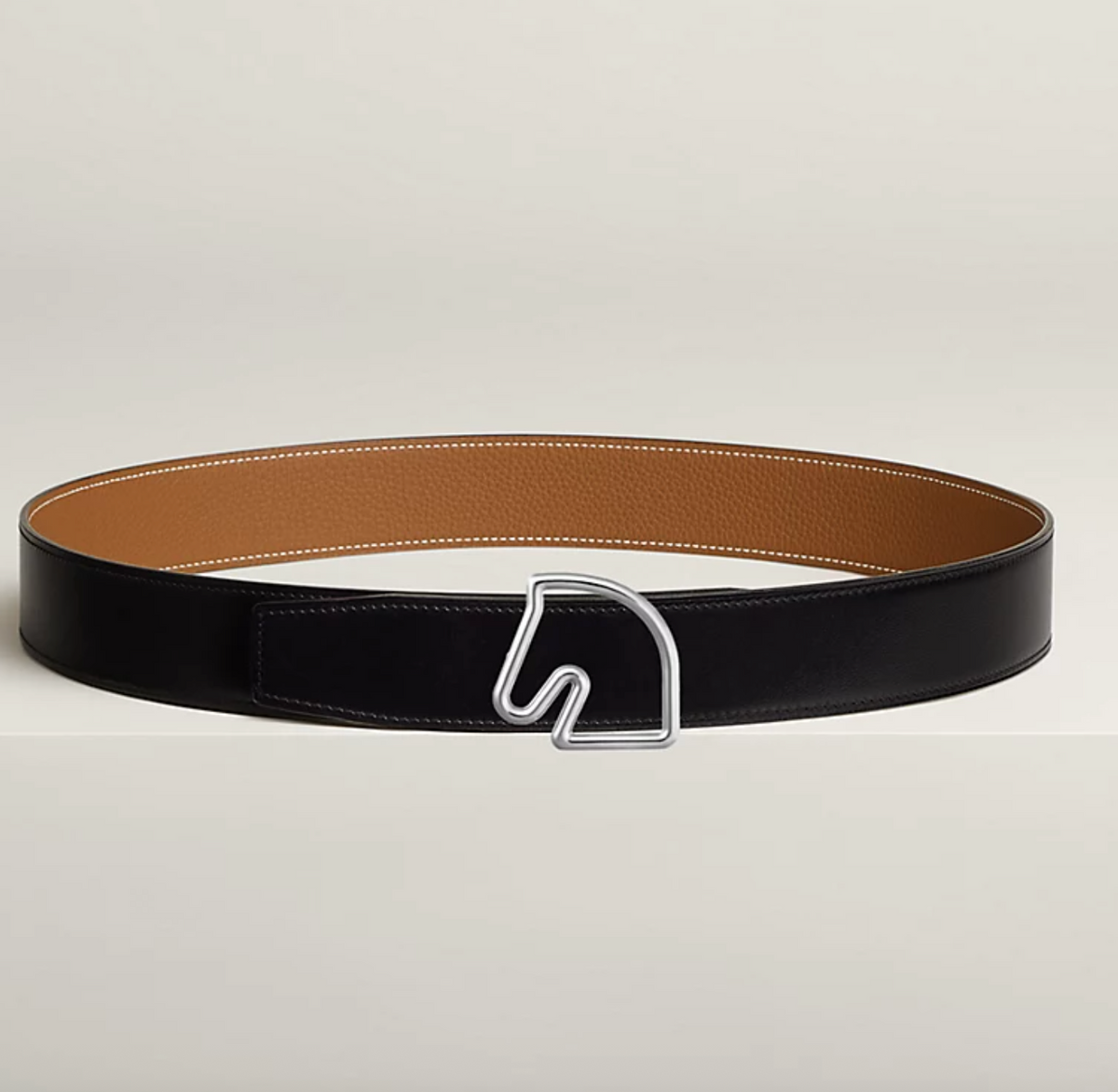 Cheval Wendegürtel für Herren – Schwarz/Gold, 38 mm – Originalansicht 1